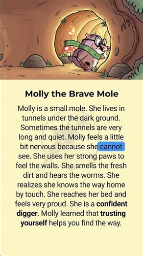 Molly the Brave Mole #englishforbeginners