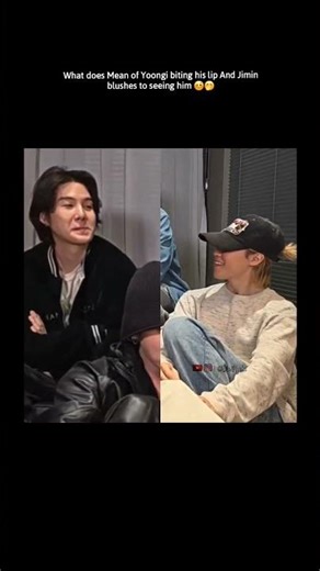Yoongi Biting his lips and jimin is blushing 🤭 | #yoonmin #sugajimin