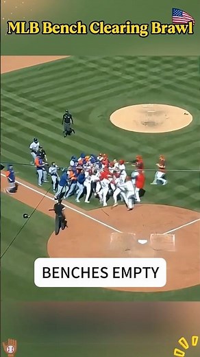 Bench Clearing Brawl: When Tempers Flare in MLB ⚾🔥 #MLB#Baseball #BenchClearing #Sportsmanship