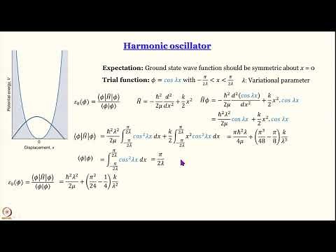 Week 8-Lecture 45 : Variational calculations for Harmonic Oscillator and Particle in a Box