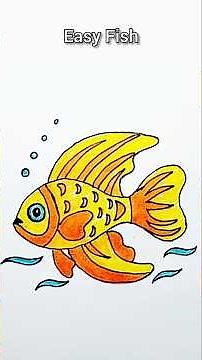 How to Draw a Fish in 60 Seconds #drawing #shortvideo #art #easydrawing #sketch