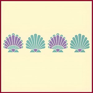 Shell Border Stencil -sea Shell Sea Life Scallop Ocean Creatures Marine Animals Stencils Drawing Painting DIY Crafts - the Artful Stencil - Etsy UK