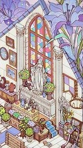 Miniature Sticker Scene | Ambient Music #asmr #sticker #diystickers