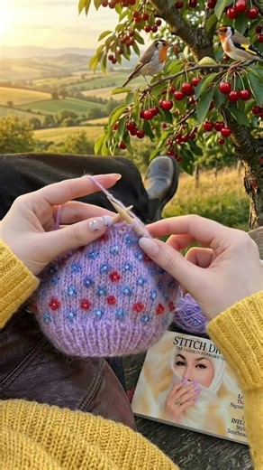 ​🌸 Spring Stitches & Cherry Blossoms: My Latest Project 🍒​#StitchDrop #KnittingInspiration #knitting