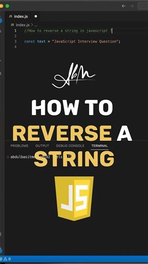 How to reverse string in javascript | JavaScript Interview Questions | #javascript #reactjs