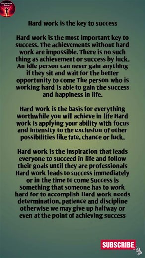 Hard Work is the Key to Success | Motivational Speech #HardWork #SuccessMotivation #Motivational