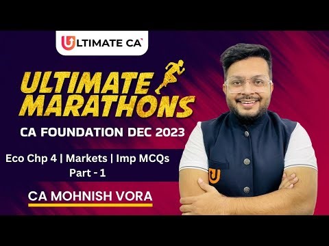 Eco Chp 4 | Markets | Imp MCQs | Part - 1 | CA Foundation Dec 2023 | CA Mohnish Vora (MVSIR)
