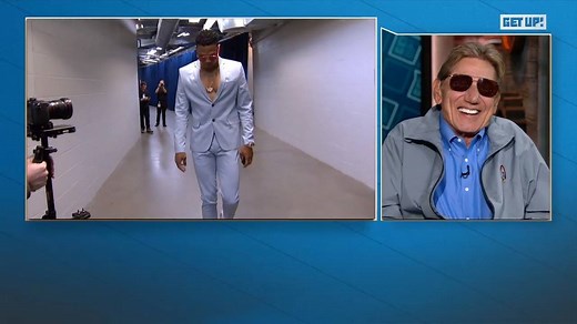 Joe Namath was here for Russell Westbrook's blue suit. | Get Up