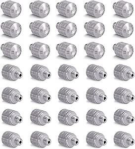 Fogland Misting Nozzles for Cooling System:35pcs Clogging-Prevent Cleanable Stainless Steel Mist Nozzles 0.012" Orifice 10/24 UNC for Patio Garden Trampoline