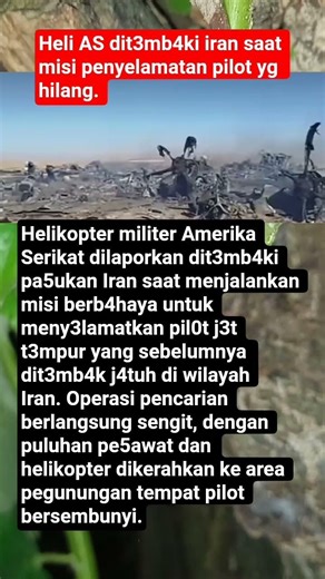 Heli AS dit3mb4ki iran saat misi penyelamatan pilot yg hilang. #viralshorts