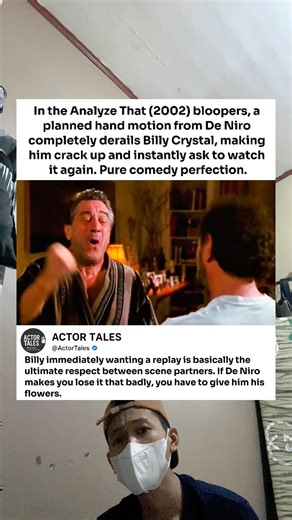 In the Analyze That (2002) bloopers, a planned hand motion from De Niro completely derails Billy