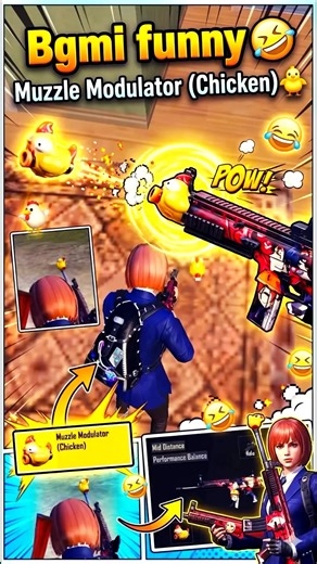 BGMI4.3 New Chicken Muzzle is So Funny! 🐥🤣 #bgmi #shorts