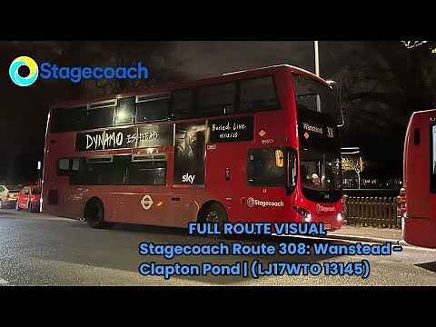 FULL ROUTE VISUAL | London Bus Route 308: Wanstead - Clapton Pond (LJ17WTO 13145)