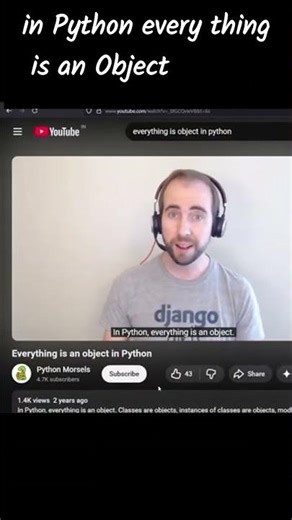 in python evry thing an Object #programming #codingshorts #python #java #programming360