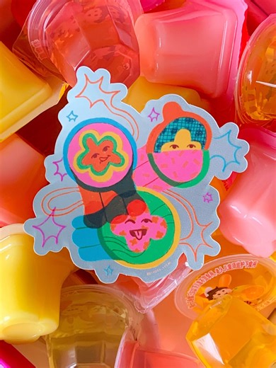 Holographic Jelly Cup Sticker: Nostalgic Asian Snack Decal - Etsy