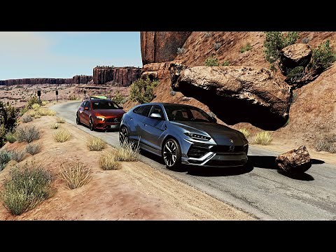 Rockslide Car Crashes #02 - BeamNG Drive