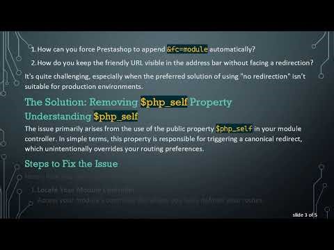 Fixing the Friendly URL Issue in Prestashop's Front Module