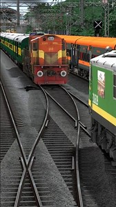 💥 Two Express Trains Crossing Same Railroad Train Simulator Game #trainsimulator #train #traingame