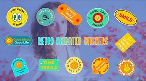 Download Retro Animated Stickers Element Pack After Effects Template - Videohive - aedownload.com