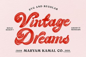 Vintage Dreams Modern Groovy Font, a Script Font by ReveryWorks