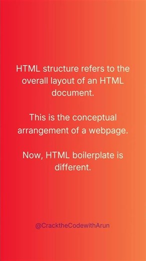 Difference Between HTML Structure and HTML Boilerplate #html #webdevelopment #coding #frontend