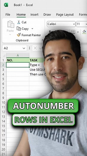 This is how to autonumber rows in Excel #ExcelTips #Excelhacks #Excel #Spreadsheets #autonumber #MicrosoftExcel