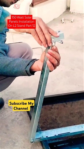 Easy 150 Watt Solar Panel Installation at Home Part 12 | L2 Stand Fitting #diysolar #solarsteam