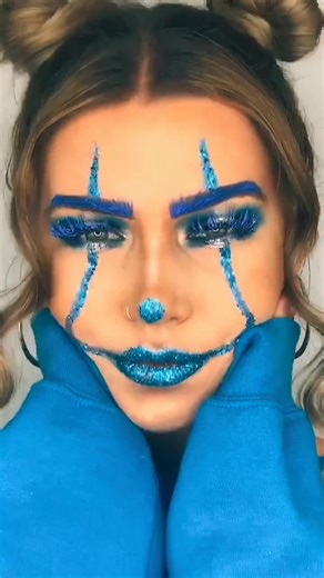 Blue Clown Makeup Tutorial for Halloween