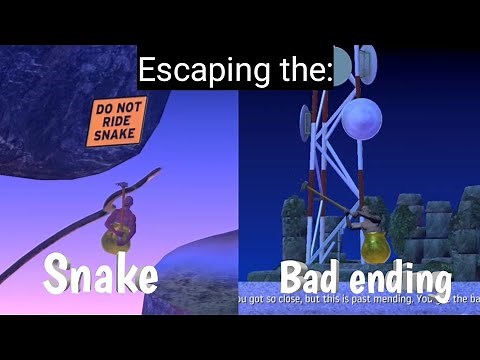 Escaping the Snake and the bad ending in Getting over it