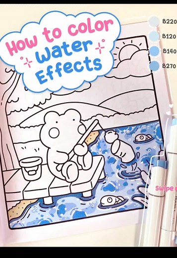 Creating Water Effects with Ohuhu Alcohol Markers | Coloring Tutorial