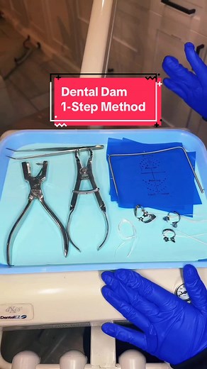 Dental Dam 1-Step Method 🦷 #fyp #a4da #da #dental #dentalassistant #dental #dentaldam #dentistry