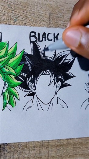 How to Draw Hair With [ Green,Black and pink] 🤔#shorts