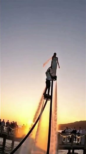 Insane Wedding Flyboard Show 💍🔥 Bride & Groom in the Air!