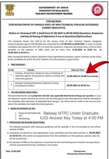 RAILWAY NTPC ANSWER KEY OUT #youtubeshorts #railway #ntpc