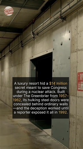 The bunker under The Greenbrier, codenamed 'Project Greek Island,' was a self-contained city designed to house all 535 members of Congress and their staff for up to 60 days. It featured a power plant, decontamination showers, a TV studio for broadcasts, and even a hospital and cafeteria. The 112,000-square-foot facility was constructed in secret, with workers told they were building a 'TV studio' for the hotel. It remained on continuous alert for over 30 years, stocked with supplies and ready fo