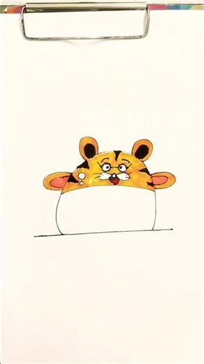 How to draw cute kawaii tiger 🐯 step by step #drawing #shorts #viral #tiger #appledrawing