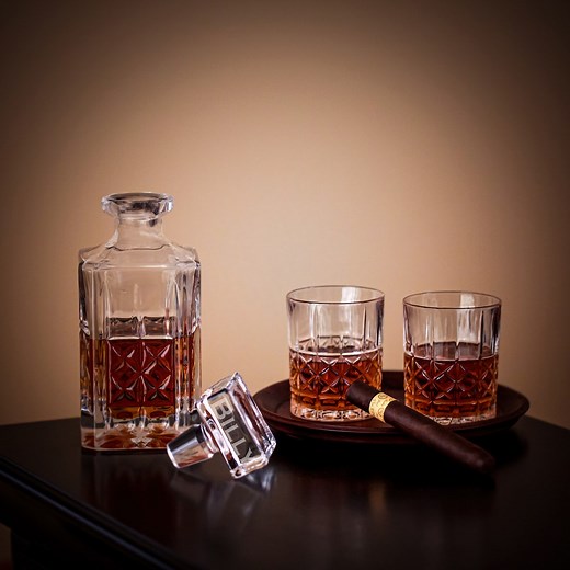 Waterford Cut Crystal Brady Decanter and DOF Pair, Lead Free Crystal, Whiskey Decanter, Engraved Stopper, Marquis by Waterford - Etsy