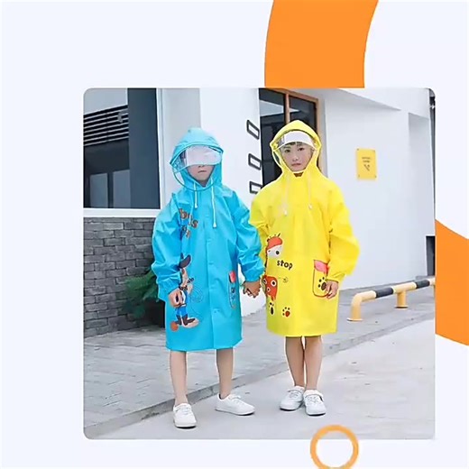 Lightweight Waterproof Raincoat for Kids Modern Style Double Buckle Cartoon Design for Outdoor Tours & Rainy Days