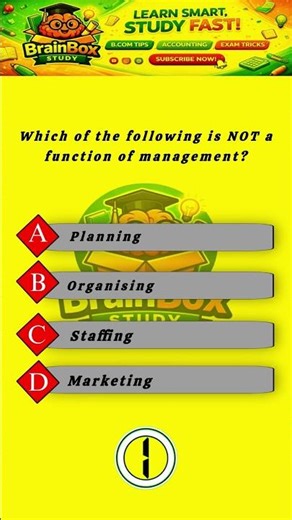 Functions of Management MCQ 📚 | Business Studies | B.Com Exam | #shorts #brainboxstudy