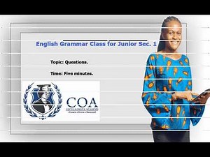 JSS1 English Lesson 36 - Questions. Like, Share And Subscribe.