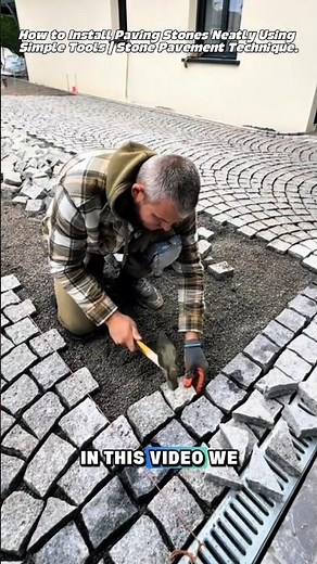 How to Install Paving Stones Neatly Using Simple Tools | Stone Pavement Technique.