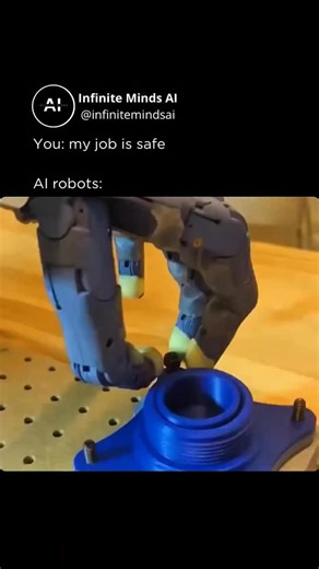 Artificial Intelligence (AI) • Tech • Business on Instagram: "🦾 This robotic hand tightens screws faster than humans can react No muscle memory. No hesitation. Its control systems run thousands of times per second, letting the fingers start, stop, and adjust instantly. Sensors in every fingertip feel force and contact in real time. Vision systems guide the hand in 3D, correcting tiny misalignments before they turn into mistakes. Machine learning decides exactly how much force to apply — and whe