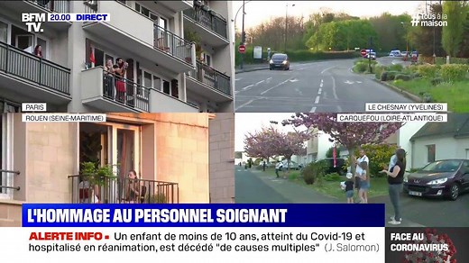 Comme tous les soirs à 20 heures, la France applaudit les soignants ce vendredi | BFMTV