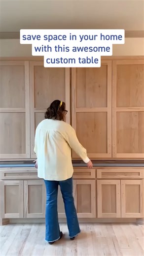 Checkout how @lambert_home built a custom slide out table that disappears into the cabinetry when not in use! | This is Happening