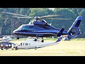 Eurocopter (Airbus) AS365N3 Dauphin II | landing and take off at Royal Ascot heliport | 2022 Full HD