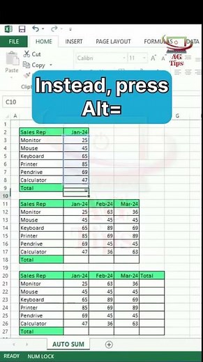 Stop Manual Sums! Use Excel AutoSum Like a Pro 🚀