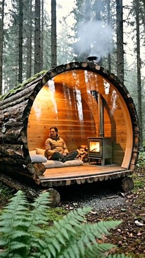 Underground Log Cabin Build 🌲🔥 #cabin #timelapse #offgrid
