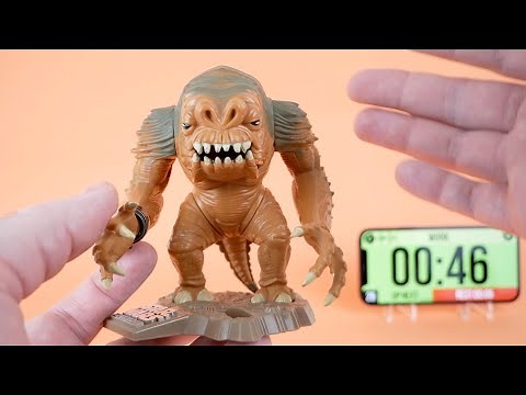 Watch me struggle to explain 17 Rancor action figures in 60 seconds each