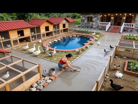 TIMELAPSE -- DIY Duck and Goose Coop Build | Pouring Concrete Floor and Installing Metal Roof