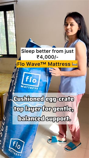 Madhura Rajput | Pune Blogger on Instagram: "Sleep better from just ₹4,000/- ✨ Then the Flo Wave™ Mattress is the perfect upgrade ✔️ 5-inch thickness with Stress Release™ technology ✔️ Gentle acupressure massage feel for deep relaxation ✔️ Cushioned egg-crate top layer for soft body support ✔️ Wake up fresh & pain-free ✔️ 3D Air-Flo® technology keeps you cool all night ✔️ Motion Isolation = zero partner disturbance ✔️ Charcoal-infused cotton cover for a cool, hygienic, toxin-free sleep ✔️ Plus, 